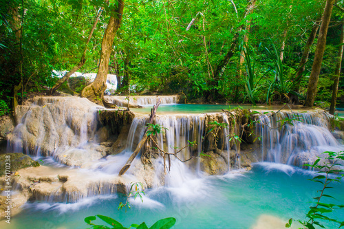Deep forest Waterfall in Kanchanaburi, Thailand © themorningglory