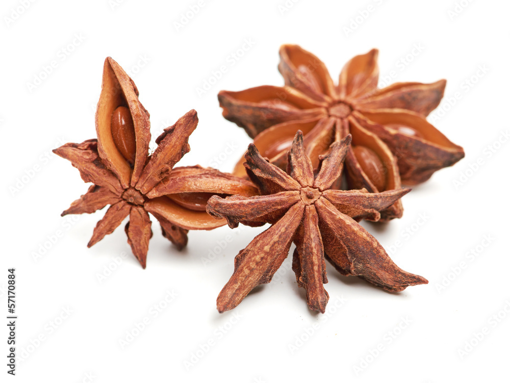 stars anise isolated on a white background