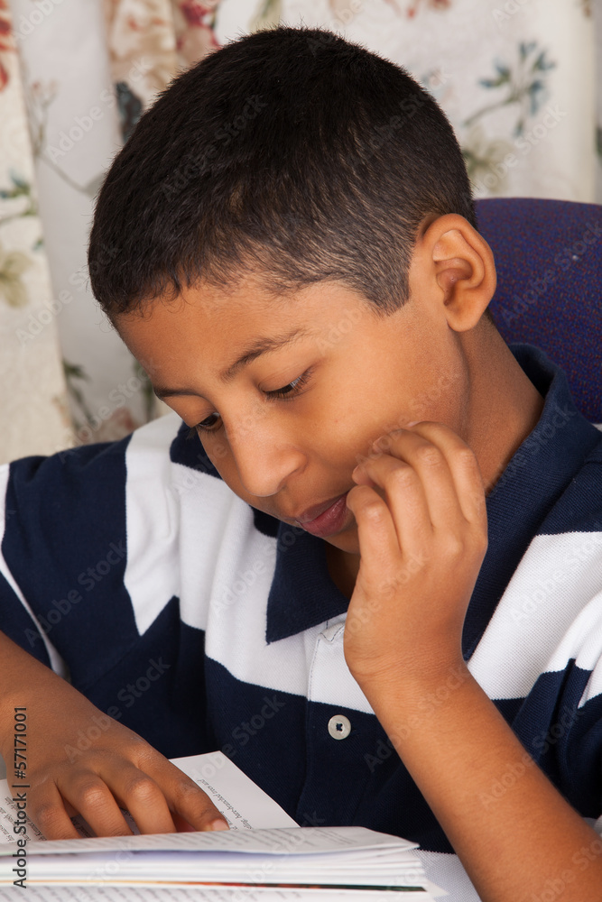 Hispanic Child Reading Hispanic Child Reading