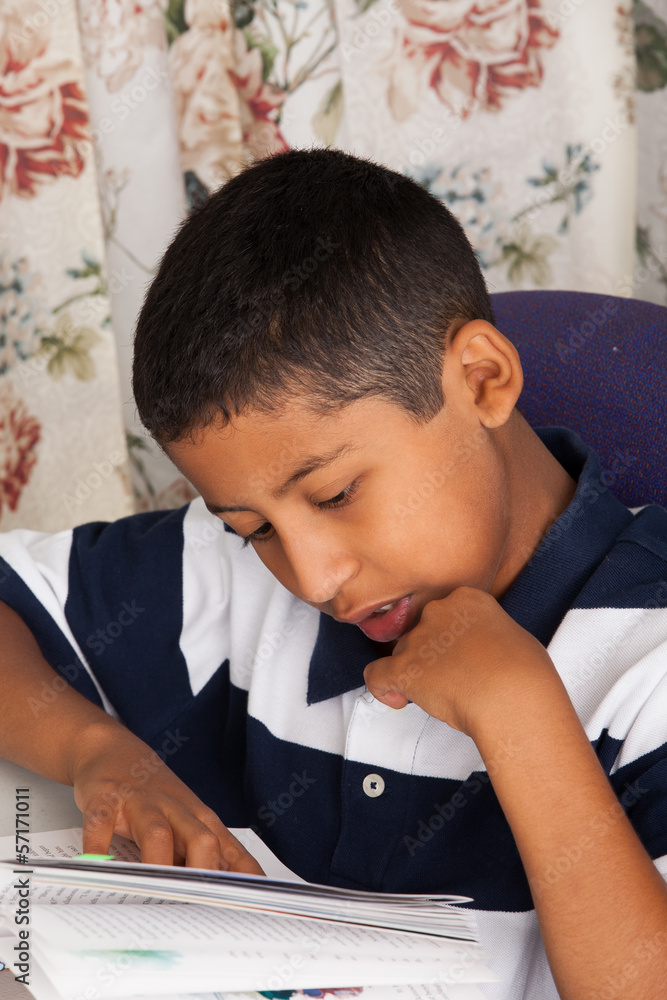 Hispanic Child Reading Hispanic Child Reading