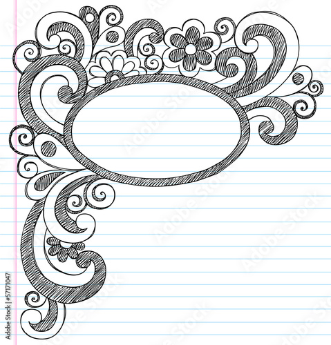 Oval Doodle Frame Border Sketchy Back to School Doodles