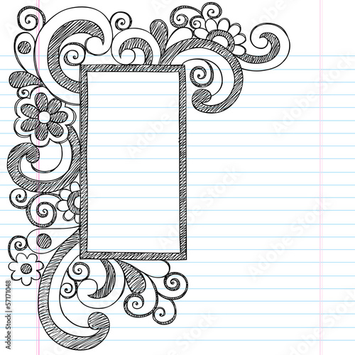 Rectangle Doodle Frame Border Sketchy Back to School Doodles