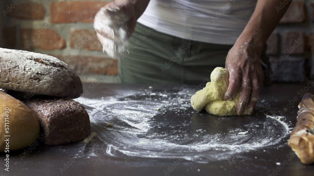 woman kneading the dough, slow motion at 240 fps woman kneading the dough, slow motion at 240 fps