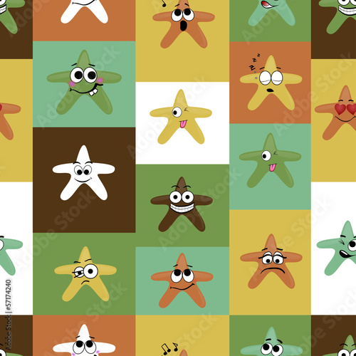 Vector seamless pattern with a star