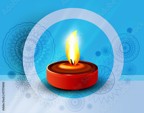 Hindu festival colorful diya background illustration vector