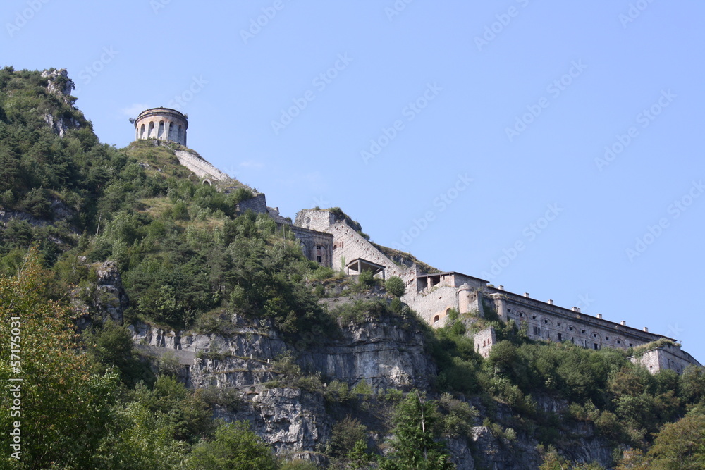 View of Rocca D'Anfo Fort (Idro lake, Sabbia Valley, Italy)