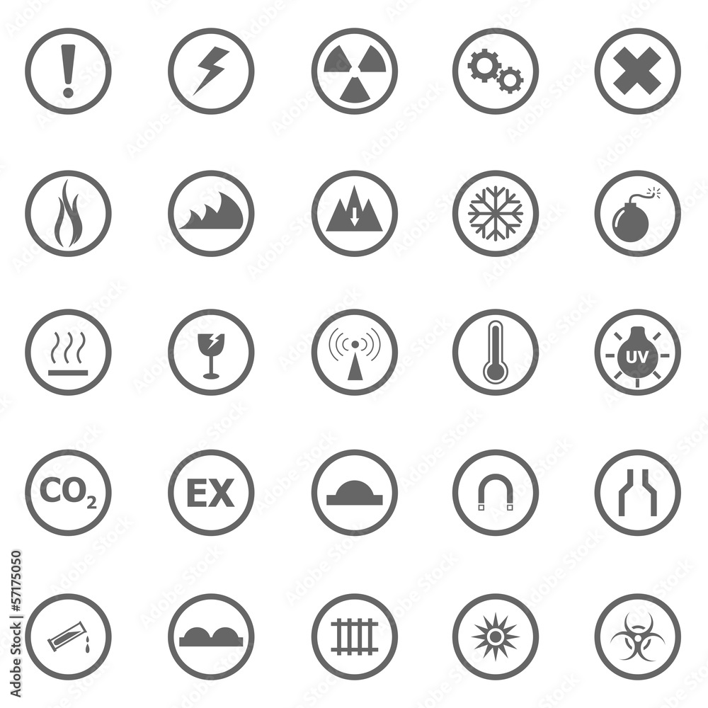 Warning sign icons on white background Warning sign icons on white background