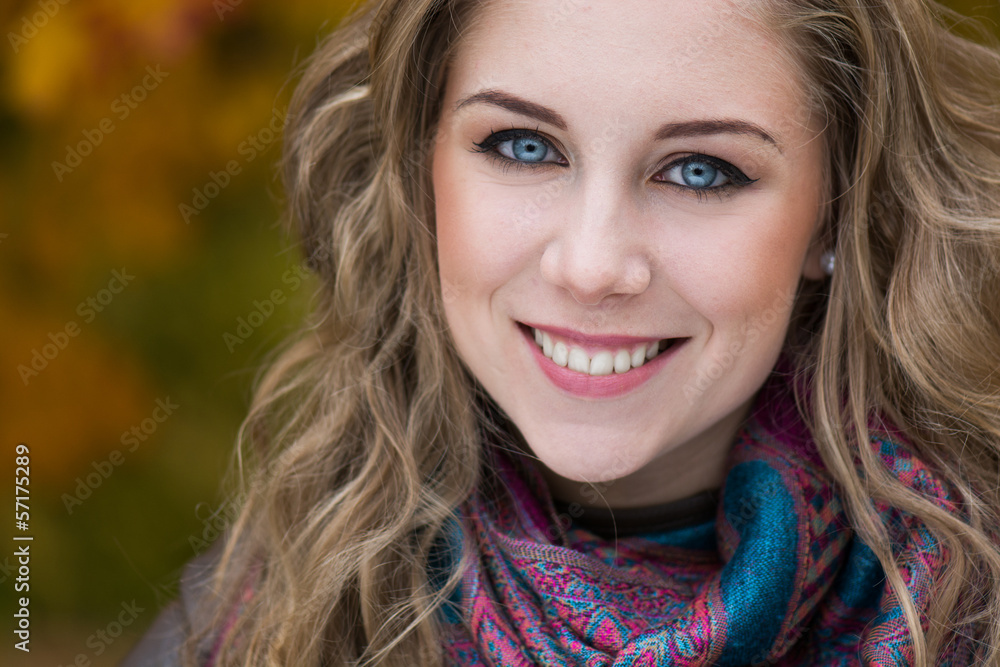 Young woman in beautiful autumn park Young woman in beautiful autumn park