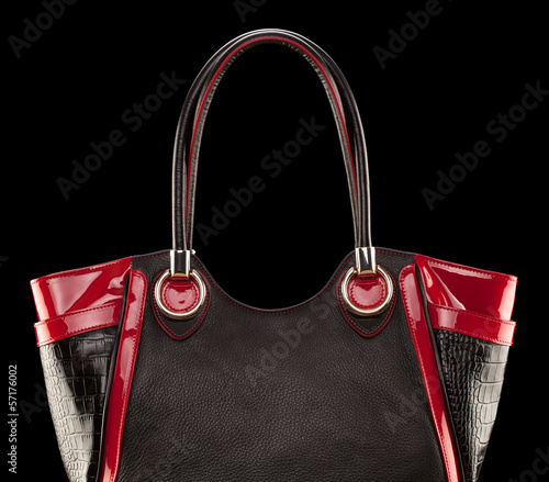 woman's handbag on black