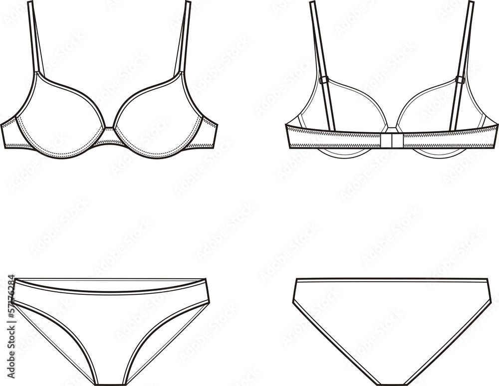 Woman Underwear Panties Types. Vector Stock Vector - Illustration