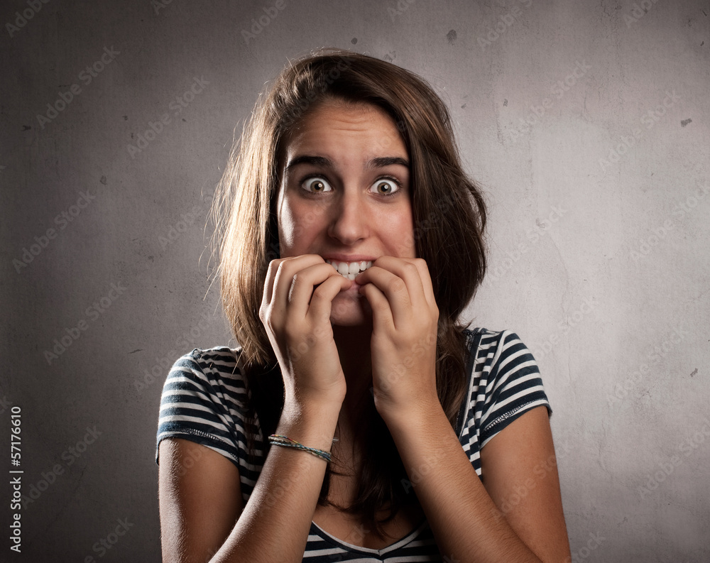 young woman scared young woman scared