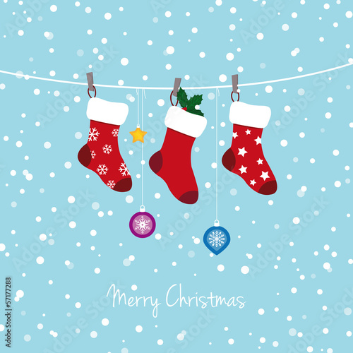 christmas stockings and snow
