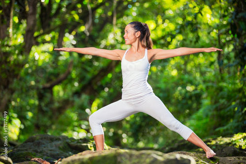 Woman Practacing Yoga in Nature