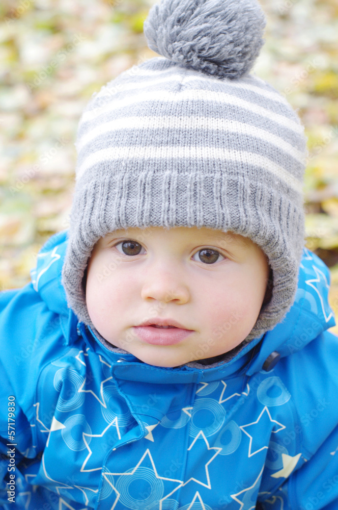 portrait of lovely baby boy outdoors in autumn portrait of lovely baby boy outdoors in autumn