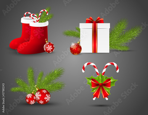 Set of vector Christmas icons