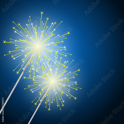 Starry sparklers on blue background