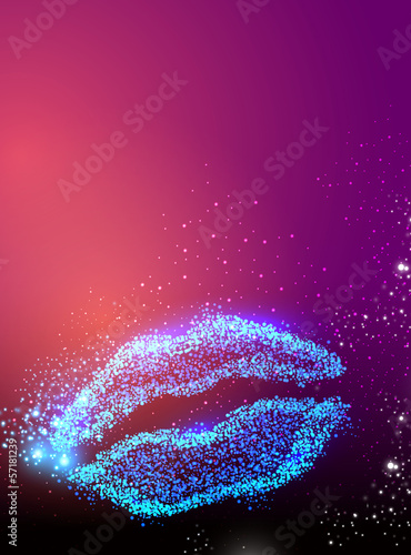 vector light lips illustration, easy editable