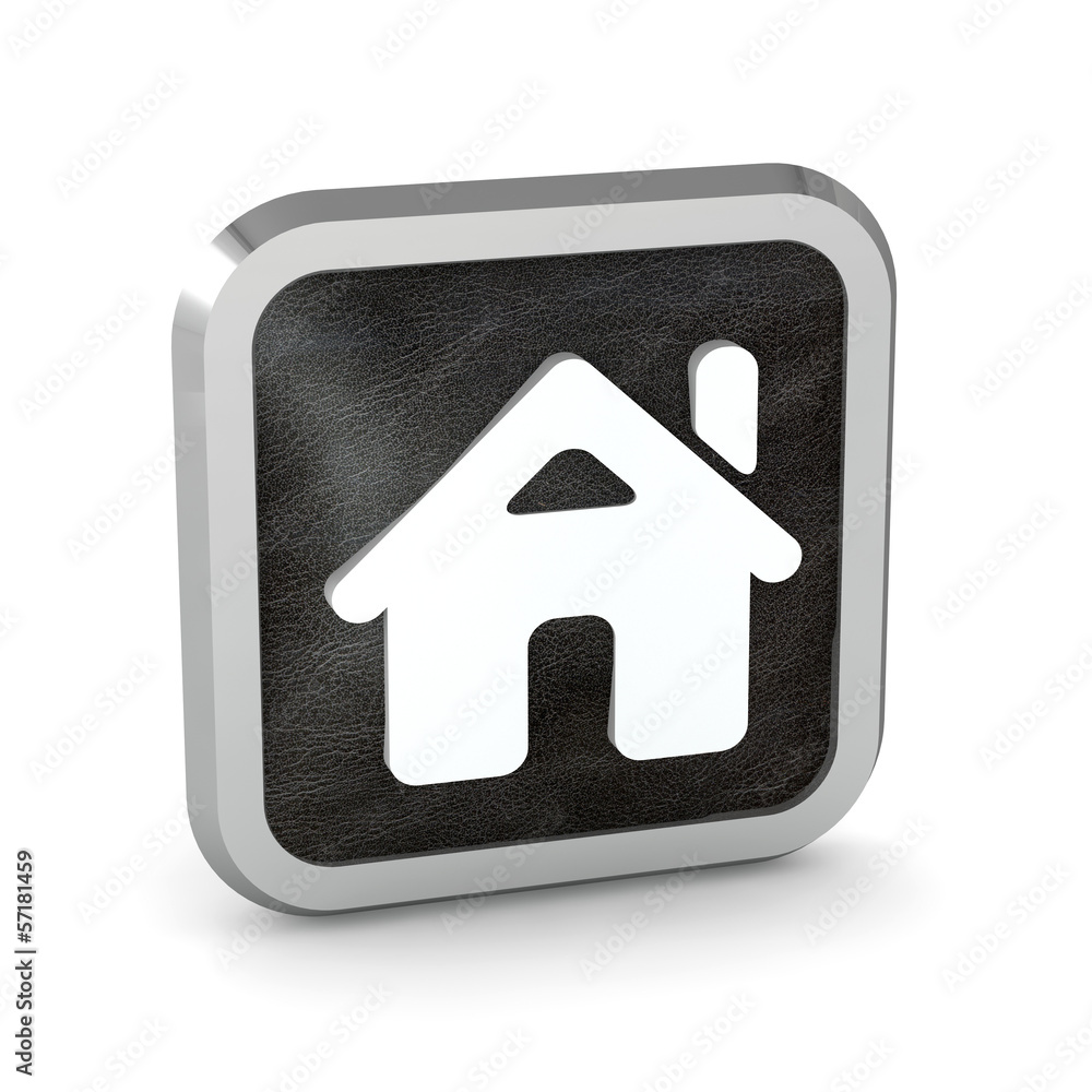 black home button icon on a white background black home button icon on a white background