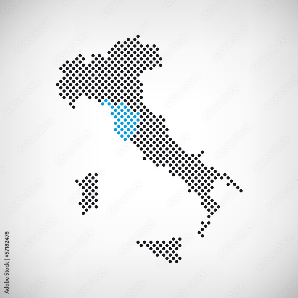 Toskana Italien Karte punktiert