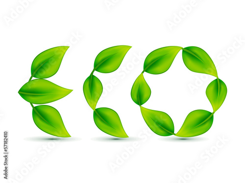 abstract leaf based eco text