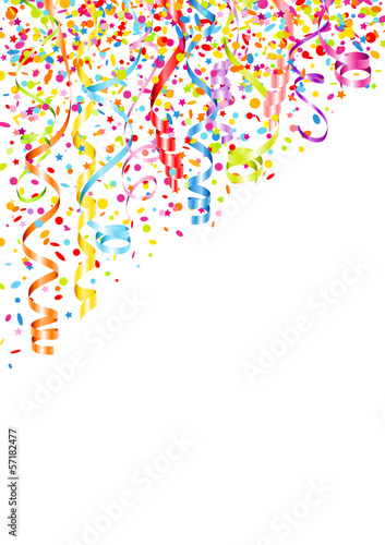 Streamers & Confetti Stars Color Party Poster A4