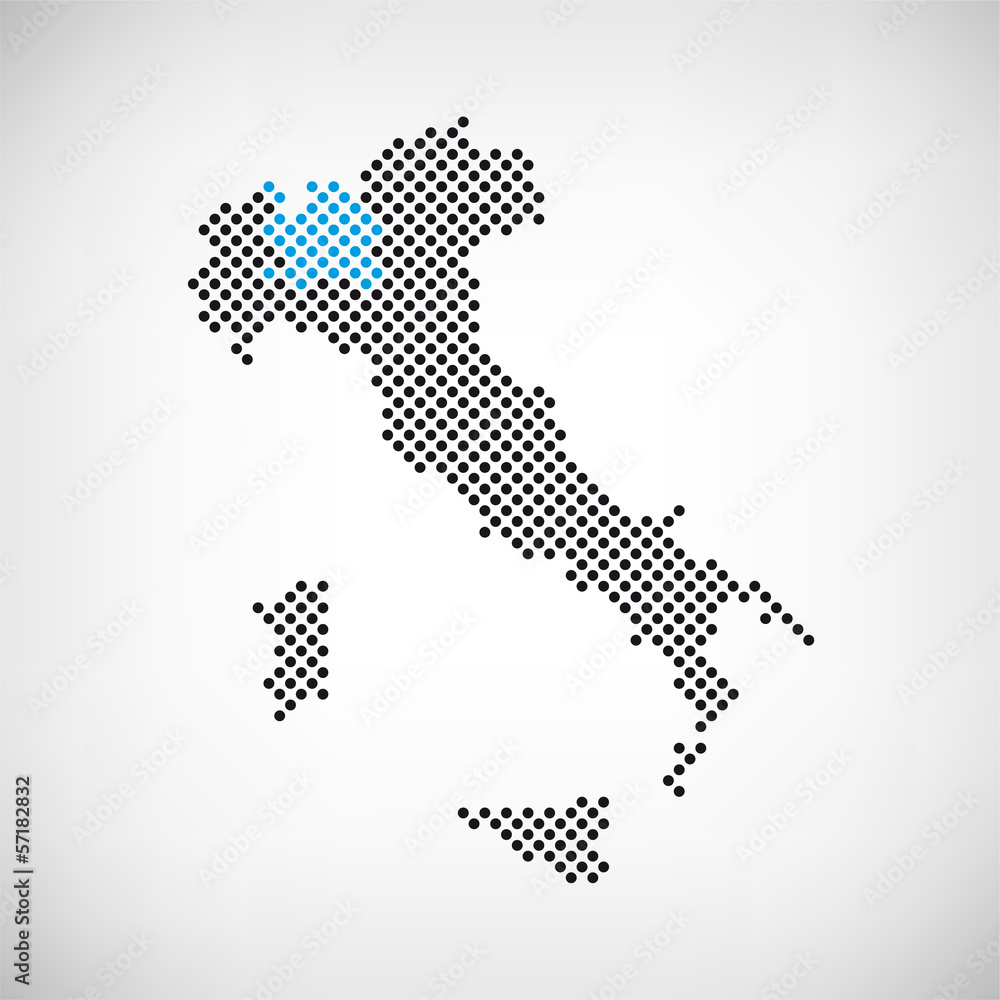 Lombardei Italien Karte punktiert