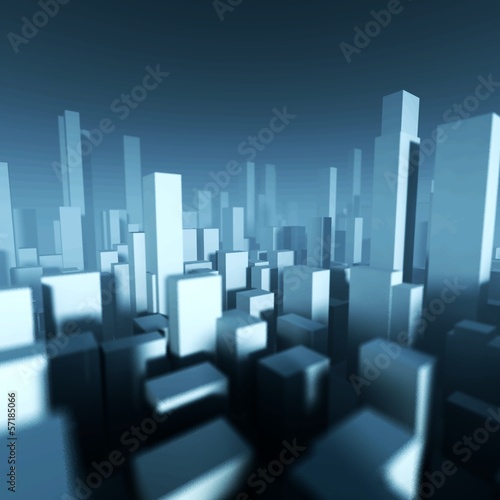 3d model of city downtown  Architectural concept