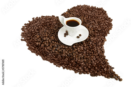 coffe cup on heart shape