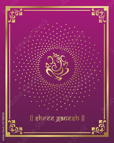 Ganesha, wedding card, royal Rajasthan, India