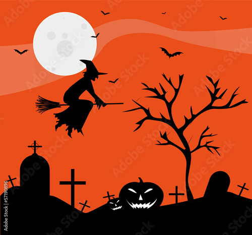 illustrazione con strega per halloween