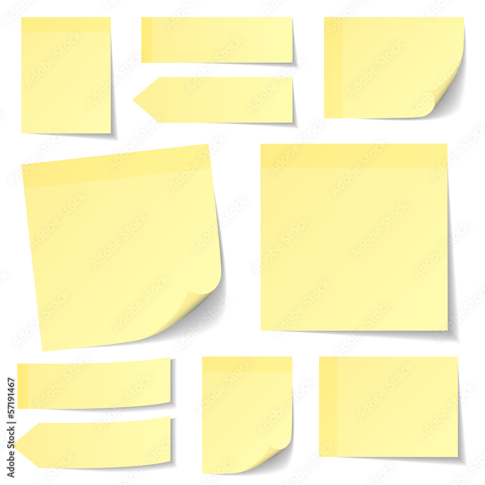 Collection Yellow Stick Notes Collection Yellow Stick Notes
