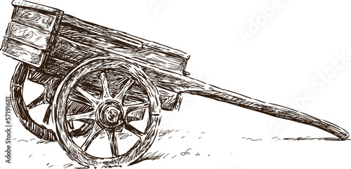 wooden wheelbarrow