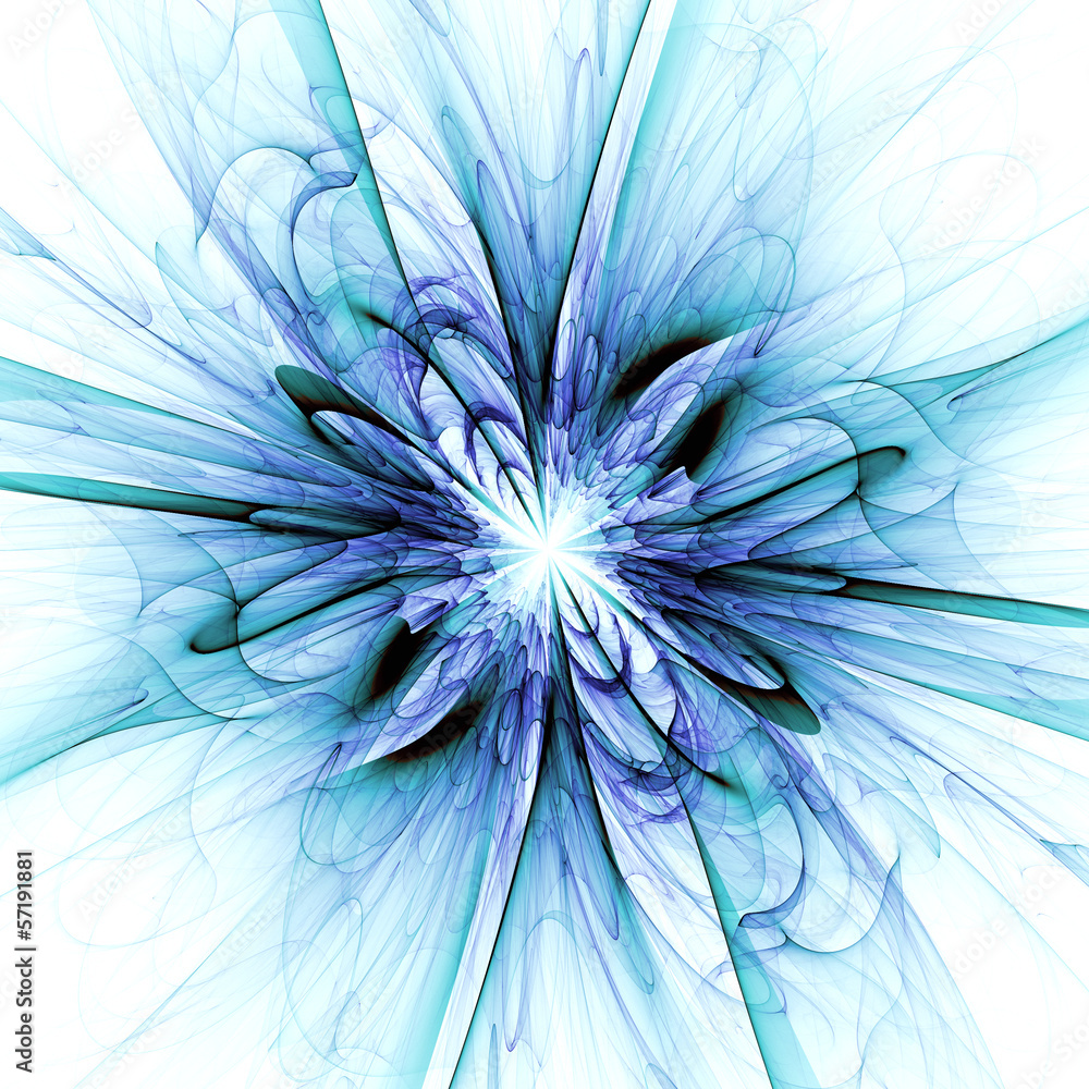 Naklejka premium Błękitny futurystyczny kwiat