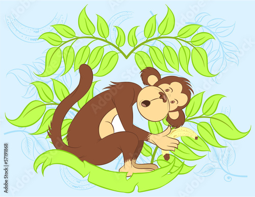 Illustration vector of cute monkey