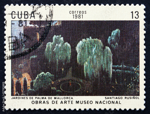 Postage stamp Cuba 1981 Gardens, Palma de Mallorca photo