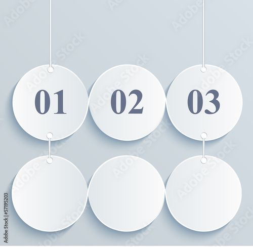 Abstract numeric circles infographic. hanging banner.