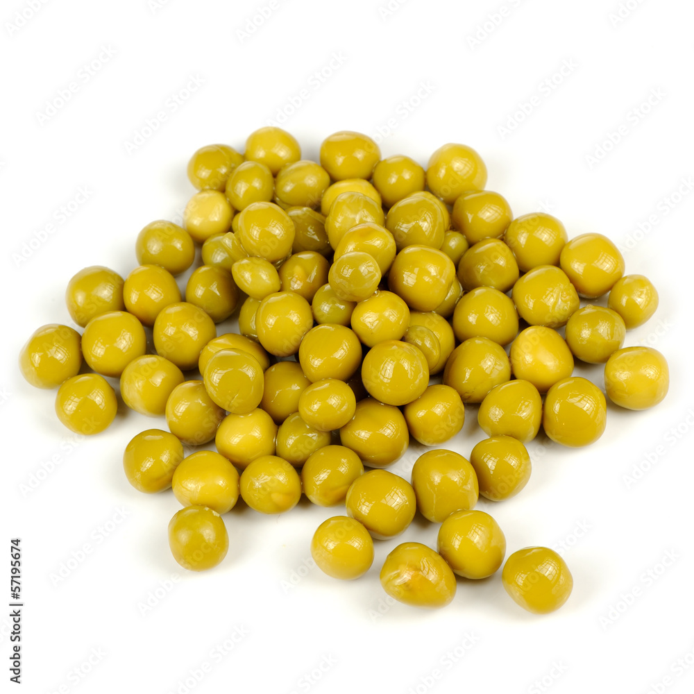Canned Green Peas Isolated on White Background Canned Green Peas Isolated on White Background