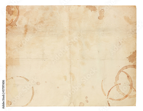 Old Blank Paper with Coffee Ring Stains