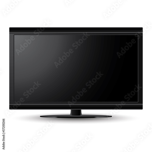 3D LCD TV vector on isolated white background