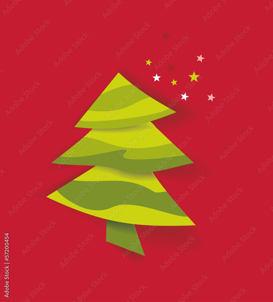 Christmas tree applique vector background