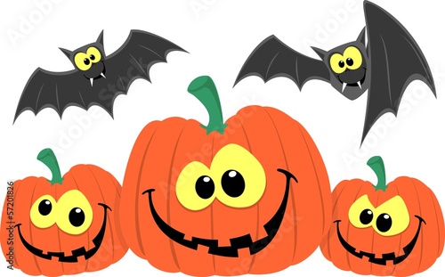 Fototapeta Naklejka Na Ścianę i Meble -  halloween pumpkins cartoon