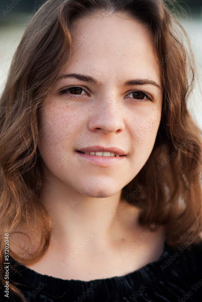 Portrait of beautiful young happy smiling woman Portrait of beautiful young happy smiling woman