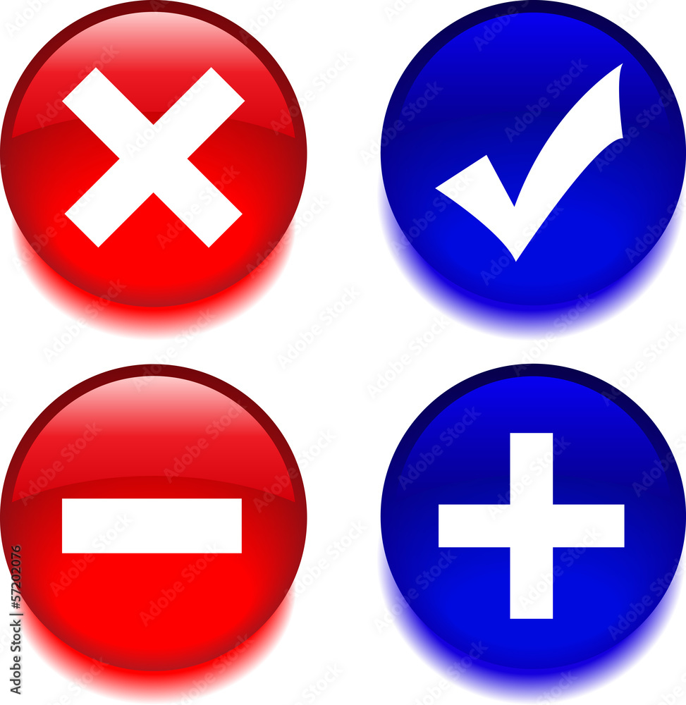 Obraz premium Permission buttons set, vector illustration