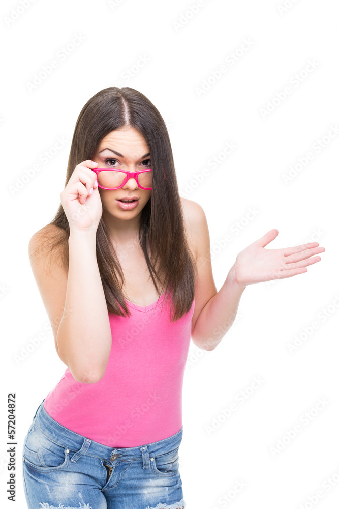 Pink nerd glasses on sale