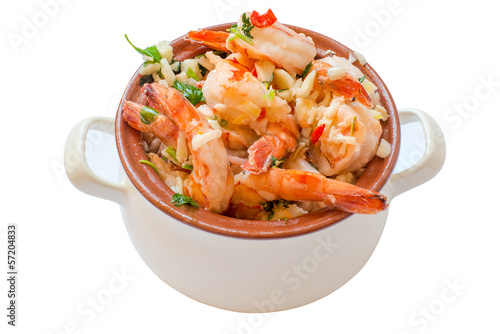 Shrimps in pot