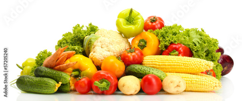 Fresh vegetables isolated on white