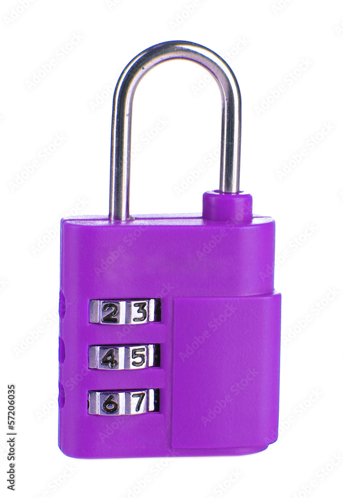 Purple padlock isolated on white Purple padlock isolated on white