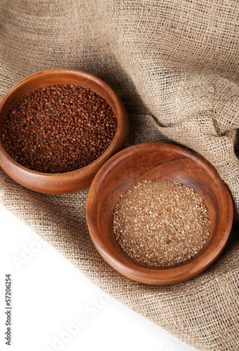 Buckwheat and flour in bowls closeup © Africa Studio