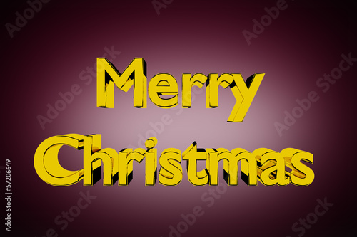 Golden Merry Christmas lettering on red