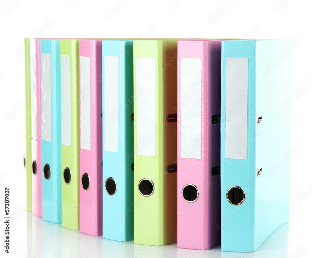 Colorful folders, isolated on white Colorful folders, isolated on white